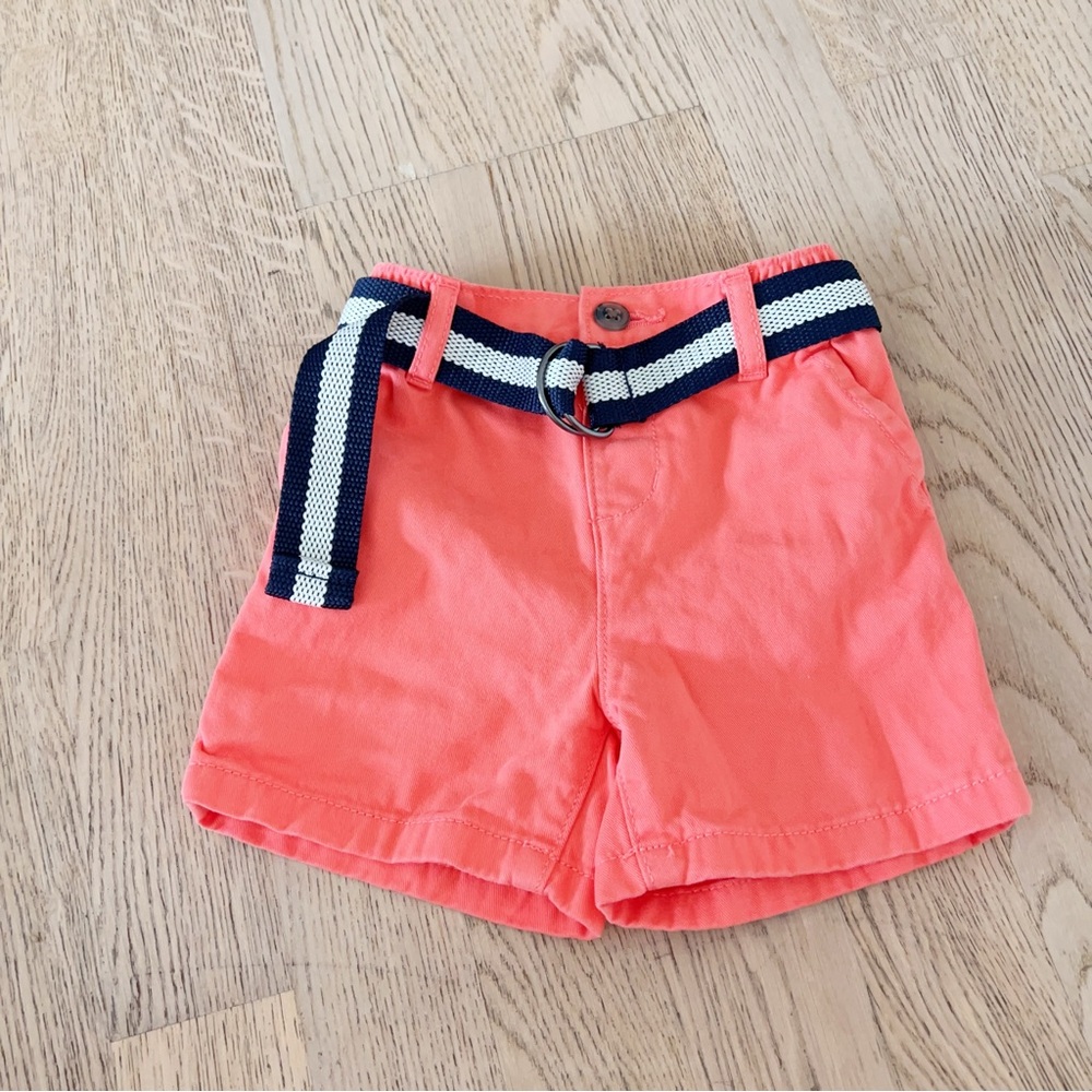 Bright Coral Baby Shorts with Belt – The Children’s Place (12–18M)